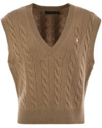 Polo Ralph Lauren - Wool And Cashmere Cable-Knit Vest - Lyst