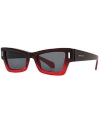 Ferragamo - Salvatore Sunglasses Cat Eye Full Rim, Gradient Transparent Dark Frame And Lens Sf2006S615 R - Lyst
