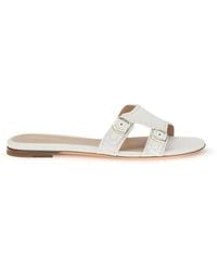 Santoni - Calf Leather Bos Taurus Flat Sandals - Lyst