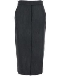 Le Plain - Skirt With Front And Rear Slit All-Over Striped Motif - Lyst