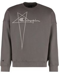 Rick Owens - X Champion Cotton Crew-Neck Sweatshirt Sweatshirts - Lyst