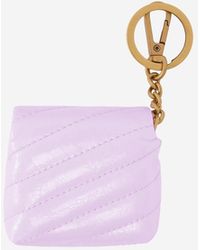 Pinko - Glossy Leather Airpods Love Bag Puff Case Calfskin Accessory - Lyst