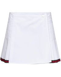 Gucci - Short Cotton Poplin Skirt - Lyst