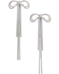 Self-Portrait - Orecchino Double Crystal Bow - Lyst