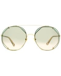 Chloé - Chloe Clip-On Sunglasses Ch0041S 001-Clear 57Mm 41 Metal/Plastic (Acetate) - Lyst