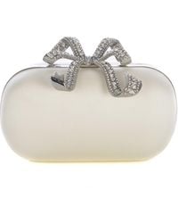 Self-Portrait - Clutch Bag Bow Made Of Satin - Lyst