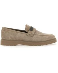 Brunello Cucinelli - Suede Penny Loafer With Jewellery - Lyst