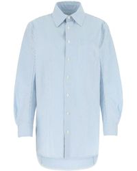 Bottega Veneta - Embroidered Cotton Oversize Shirt - Lyst