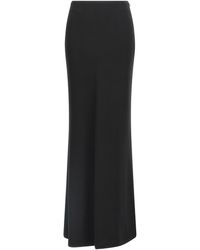 Alessandra Rich - Fluid Silk Crepe Maxi Skirt With Lined Elegance - Lyst