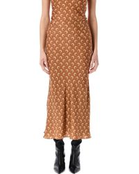 Marine Serre - Moon Satin Midi Skirt - Lyst