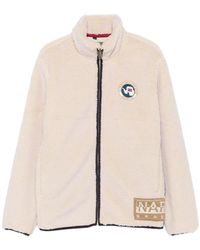 Napapijri - High Neck Zip-Up Sweatshirt Polyester Lightweight Jackets - Lyst