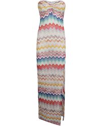 Missoni - Side Slit Stripe Patterned Long Dress - Lyst