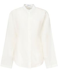 Alaïa - Rounded Linen Blend Shirt - Lyst