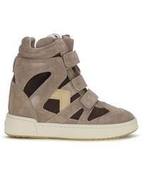 Isabel Marant - Beige Calf Leather Bos Taurus High Top Sneakers - Lyst