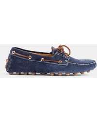 Tod's - Gommino Suede Leather Boat Shoes Loafers - Lyst