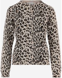 Allude - Leopard Print Wool And Cashmere Cardigan - Lyst