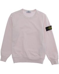 Stone Island - Crewneck Sweatshirt Cotton Hoods & Sweatshirts - Lyst