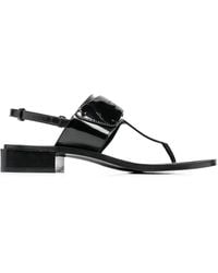 Ferragamo - Logo-Plaque Detail Thong Sandals - Lyst