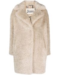 Herno - Curly Coat,Cream Clothing - Lyst