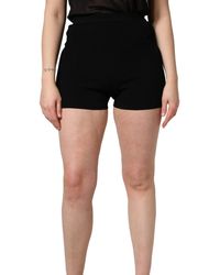 Dolce & Gabbana - Black Viscose High Waisted Hot Pants Shorts - Lyst