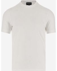 Giorgio Armani - Stretch Viscose T-Shirt With Logo - Lyst