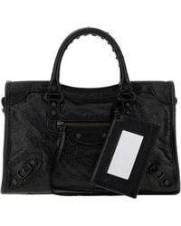 Balenciaga - Balenciaga Lambskin Leather Top Handle Bag - Lyst