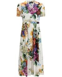 Dolce & Gabbana - Flower Bouquet Print Chemisier Dress - Lyst