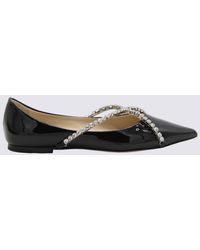 Jimmy Choo - Leather Crystal Genevieve Flats - Lyst