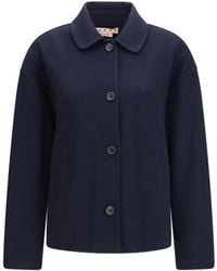 Marni - Wool Jacket With Logo Embroidery Fleece Ovis Aries - Lyst
