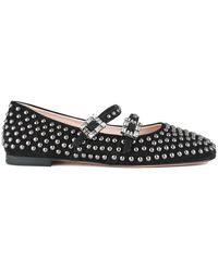 Roger Vivier - Stud Embellished Buckle Strap Flat Shoes - Lyst