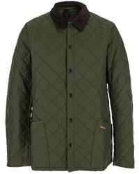 Barbour - 'Heritage Liddesdale' Jacket With Classic Corduroy Collar And Logo Lettering On The Front - Lyst