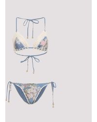 ビキニ Zimmermann Zimmermann Cascadian Crochet Tri Bikini Cascadian crochet floral bikini in blue - Zimmermann | Mytheresa