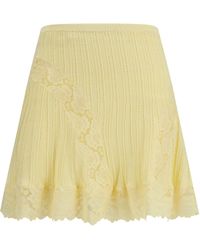 Self-Portrait - Pointelle Knit Mini Skirt - Lyst