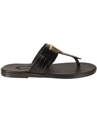 Tom Ford - Croco Embossed T Plaque Sandals - Lyst