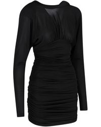 Saint Laurent - Shiny Jersey Mini Dress - Lyst