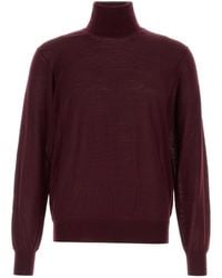 Saint Laurent - Aubergine Wool Sweater - Lyst