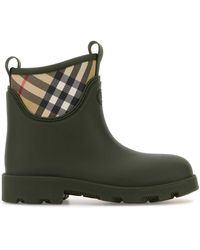 Burberry - Olive Green Rubber Marsh Stamp Ankle Boots - Lyst