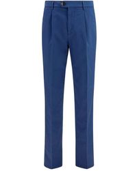 Brunello Cucinelli - Blue Cotton Chino Pants - Lyst