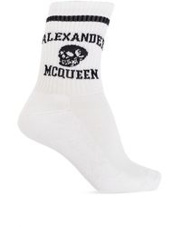 Alexander McQueen - Logo Skull Intarsia Knitted Socks - Lyst