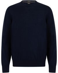 BOSS - Wool Crew Neck Sweater Virgin Sweatshirts - Lyst