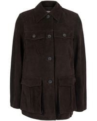Semicouture - Jacket Penny Suede Viscose And Polyester Coat - Lyst