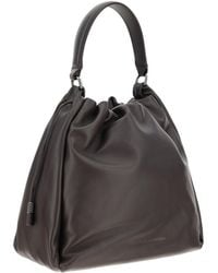 Brunello Cucinelli - Brunello Cucinelli Calf Leather Drawstring Shoulder Bag - Lyst
