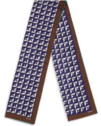 Miu Miu - Scarf Geometric Print Silk Tobacco-Ink - Lyst