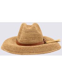 IBELIV - Natural Raffia And Leather Safari Hat - Lyst