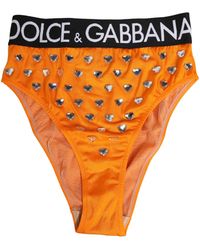 Dolce & Gabbana - Crystal High Waist Brief Panty Underwear Elastane Nylon Clothing - Lyst