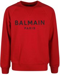 Balmain Logo Sweatshirt - Red