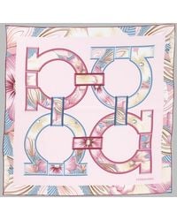 Ferragamo - Silk Foulard Gancini Scarf - Lyst