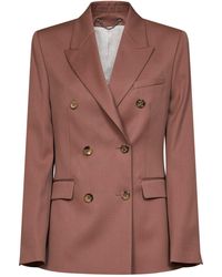 Golden Goose - Double-Breasted Blazer Journey Bronze Virgin Wool Jacket - Lyst