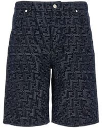 Fendi - Bermuda Jeans Jacquard Ff - Lyst