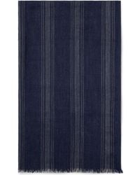 Brunello Cucinelli - Stripe-Pattern Silk-Blend Scarf - Lyst
